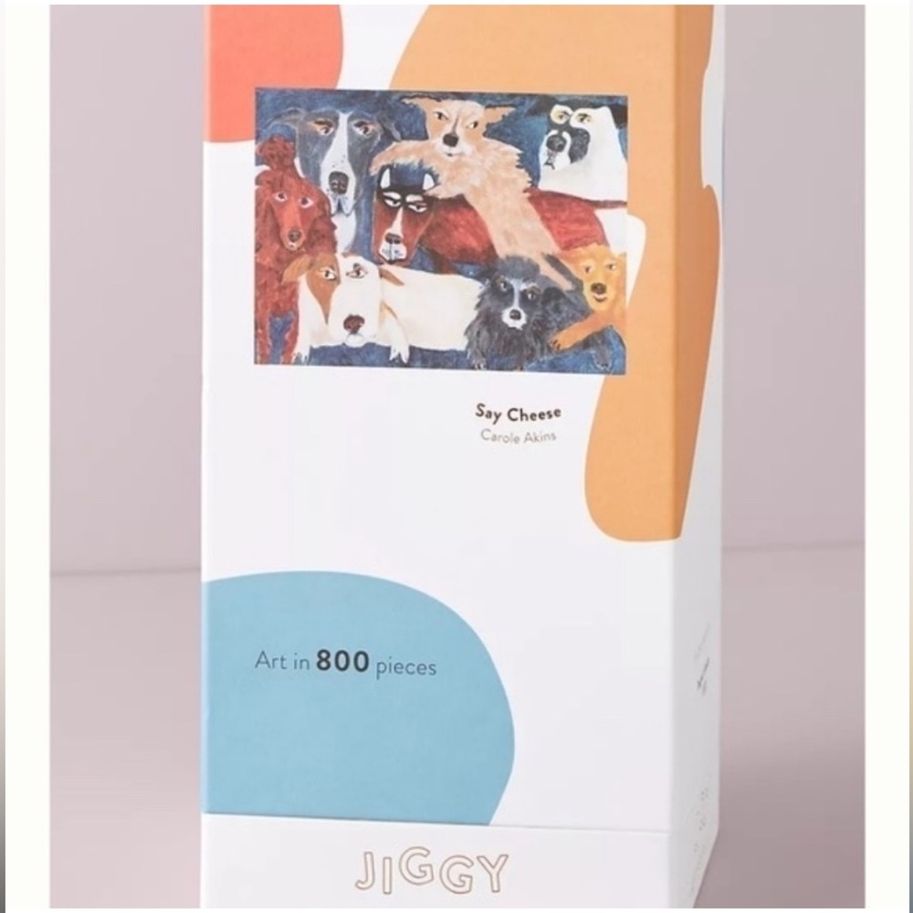 NIB Jiggy for Anthropologie Puzzle and Glue Set, Say Cheese by Carol Akins